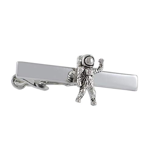 Mendepot Antique Silver Tone Astronaut Tie Clip Space Pilot Tie Clip With Box #TOP1