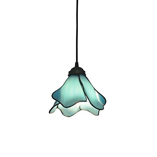 Lustre vintage industrielle Bercelle suspension d'exception en verre bleu