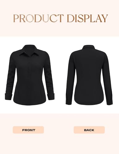 Image of IN'VOLAND Women Plus Size Button Down Shirts Long Sleeve Office Work Blouse