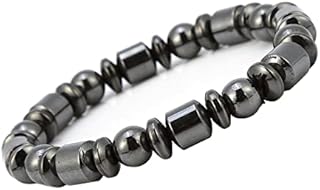 Kireina 2Pcs Bracelet Magnet Unisex Stylish Weight Loss Black Stone Bracelet Health Care Magnetic Bracelet Women Men Gifts for Parents Friends