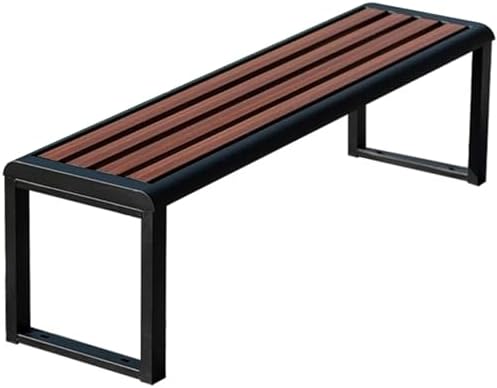 Durable Outdoor Garden Bench for Two - Backless Slatted Seating, Weatherproof Design Perfect for Porch, Yard, Park & Patio Use