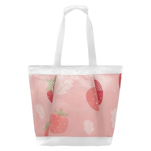 Waterproof Beach Tote Bag with Pink Dolphin Print2