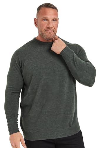 Image of BadRhino Big & Tall Crew Neck Jumper - Men's - Plus Size Curve Grey