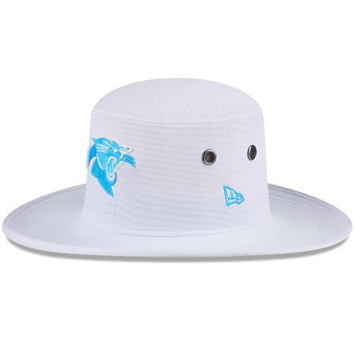 New Era Men's White Carolina Panthers 2024 NFL Training Camp Panama Bucket Hat