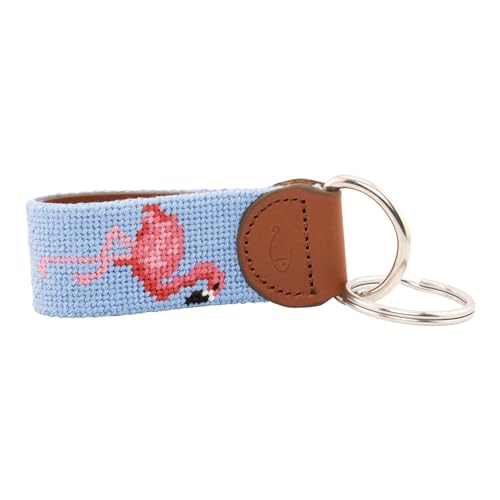 Image of Leather Hand-Stitched Needlepoint Key Fob or Key Chain