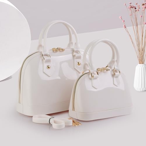 Image of Jelly Crossbody Purse Shoulder Bag, Candy Color Tote Satchel Top-Handle Handbags for Women