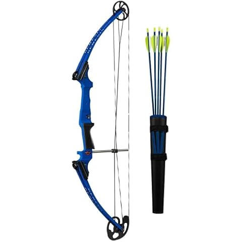 Genesis Original Lightweight Archery Compound Bow and Arrow Set, Draw Hand - Right, Blue Cover