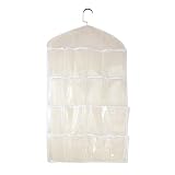 Grande capacité 16 grilles Armoire penderie Organisateur sous-vêtements Pratiques Soutiens-Gorge Chaussettes Cravates Sac de Rangement Cintre de vêtements - Beige