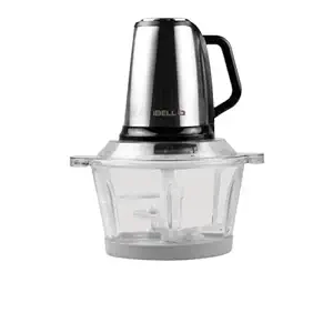 iBELL 235CH Meat Grinder/Mincer, 2 Litre Glass Bowl, 350W, for Chopping Meat, Vegetables, Onion, Garlic Slicer, Fruit & Nuts Blender, Keema Machine (Silver)