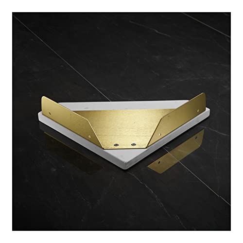 Support de pierre en laiton et étagère d'angle de salle de bain chic