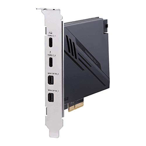 Image of ASUS ThunderboltEX 4 with Intel Thunderbolt 4 JHL 8540 Controller, 2 USB Type-C Ports, up to 40Gb /s bi-Directional Bandwidth, DisplayPort 1.4 Support, up to 100W Quick Charge, Black