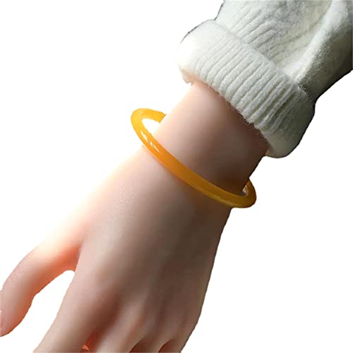 Bracelet agate jaune 6mm sérénité en calcédoine de glace naturelle pour femmes
