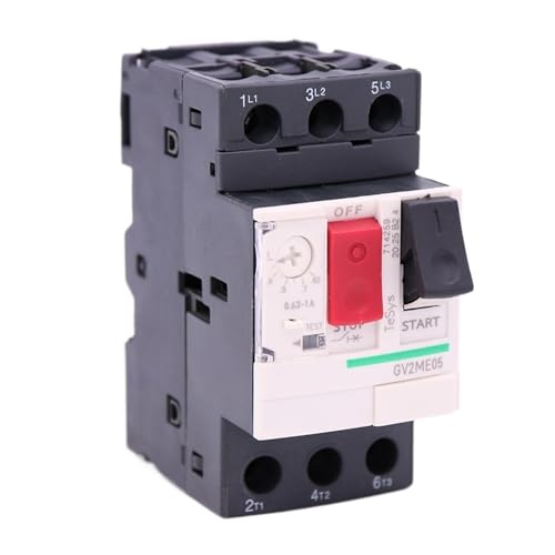 Disjoncteur moteur tripolaire GV2ME05 calibre 0,63A à 1A pour coffret de commande d'usine