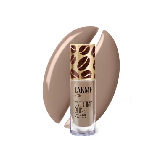 Image of Lakme 9 to 5 Overtime Shine Nail Polish - Coffee Edit- 04 Mocha Mist 6ml