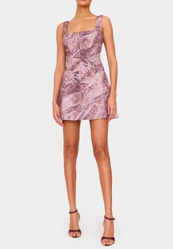 Image of Women's Floral Jacquard Dresses Adjustable Strap Sundress A-Line Tank Mini Dress