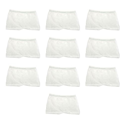 Ranuw Pack de 10 calzoncillos de malla para mujer con cintura alta, para embarazos y hospitales, ropa interior de viaje, multicolor, XL