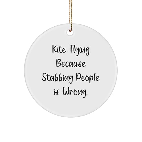 Kite Flying Circle Ornament, Funny Gift Ideas for Kite Flying Enthusiasts from Men to Women, Friends, and Family for Christmas
