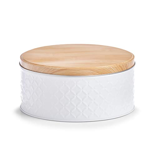 Zeller 19336 Boîte Scandi en métal, Blanc, env. Ø 20 x 9,3 cm