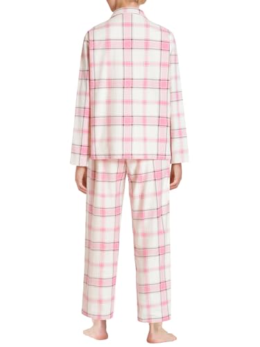 Latuza Women's Petite Flannel Pajama Set Soft Cotton Button Up PJs Set2