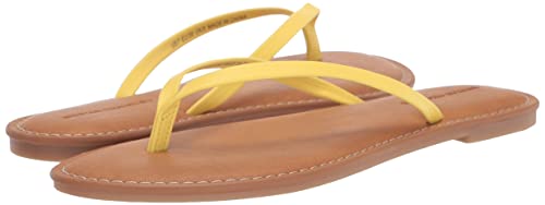 Amazon Essentials Women's Thong Sandal, Bright Yellow, 11