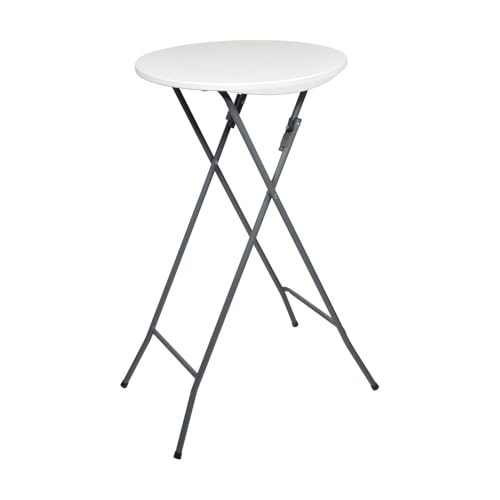 RONDY Mange Debout Pliant - Hauteur 110cm - Table Haute Pliable Diamètre 60cm - Structure Acier laquée