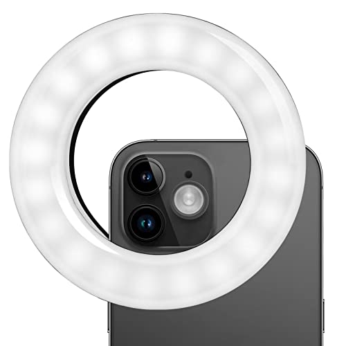 Whellen Selfie Ring Light for Phone, Laptop, Tablets Camera Photography Video, Rechargeable Clip on Ring Light Portable Selfi