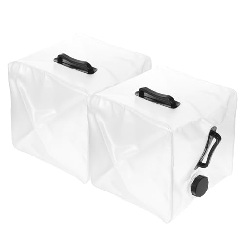 Toddmomy 2Pcs Water Container Large Capacity Portable Water Jug for Camping Hiking Outdoor Activities Space Saving