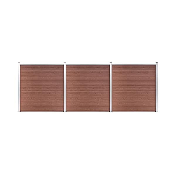 Susany Gartenzaun Sichtschutzzaun Windschutzzaun Lamellenzaun Windschutz WPC Zaun inkl. Pfosten und Sichtschutz 526x186…