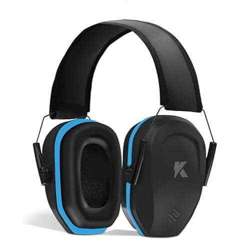 ucho NRR 34 dB Noise Reduction Ear Muffs, Professional Noise Cancelling Earmuffs Hearing Protection Safety Earmuffs (Blue-edge) Cover