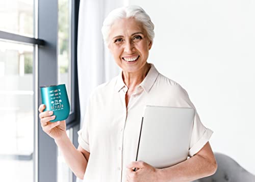 Fancyfams Retirement Gifts For Women 12 Oz Stainless Steel Vacuum Insulated Wine Tumbler With Lid And Straw - Retirement Gifts - Happy Retirement - Gift Ideas - Adventure Begins (Turquoise) #TOP3