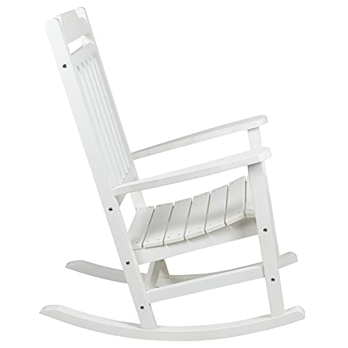 Image of Flash Furniture Winston All-Weather Poly Resin Rocking Chair in White