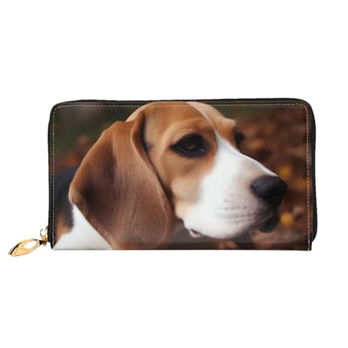 Cute Beagle Women's Wallet Large Capacity Credit Card Holder Zip Phone Clutch Ladies Travel Purse