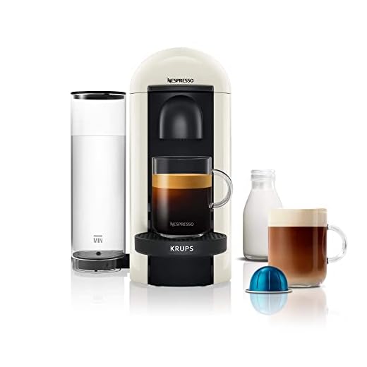 Nespresso Vertuo Plus Automatic Pod coffee machine for Americano, Decaf, Espresso by Krups in White [Amazon Exclusive]