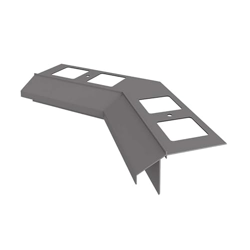 Renoplast® Esquina interior de aluminio 135° para perfil de alero K100R Gris | Acabado de terrazas y balcones | Suelos de baldosas sobre mortero adhesivo | Sistemas de drenaje de agua | Perfil angular
