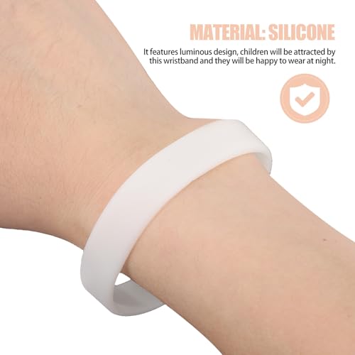 Bracelets phosphorescents en silicone blanc flexible lot de 100 pièces Abaodam