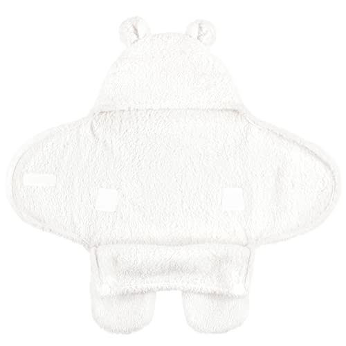 Image of Hudson Baby Unisex Baby Animal Sherpa Baby Outdoor Stroller Sack Wrap, Cream, One Size