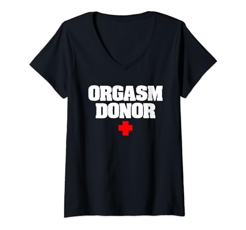 Orgasmo Donante divertido humor adulto Camiseta Cuello V