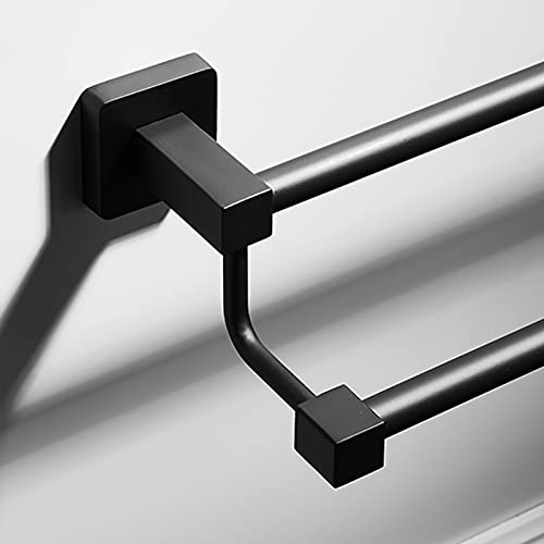 Toallero de pared doble en acero inoxidable SUS 304 con acabado negro mate 7