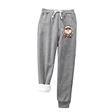 Weihnachtliche Loungewear für Damen in Übergröße, warme Trainingshose für den Winter...