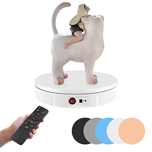 VAYOTOY Drehteller Elektrisch, 100 KG 30 cm Automatische Drehplattform 360° Elektrischer Drehteller Einstellbarer Geschwindigkeit mit 5 Hintergründen für Display, Fotografie Cover