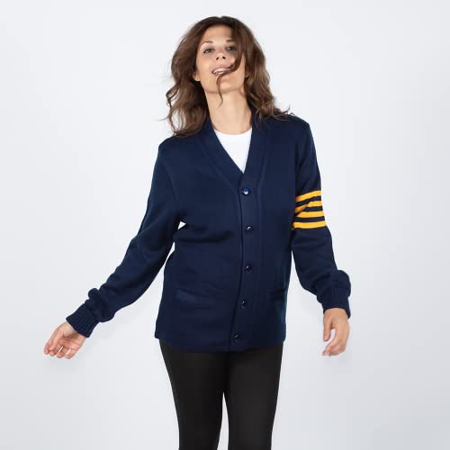 Image of Stewart & Strauss Cardigan Varsity Letter Sweater | American style button front letter sweater knit since 1977, heavyweight and ready for chenille letters and patches