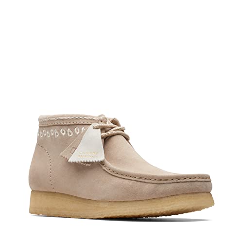 Image of Clarks Womens Wallabee Suede Fringe Lace Up Flats