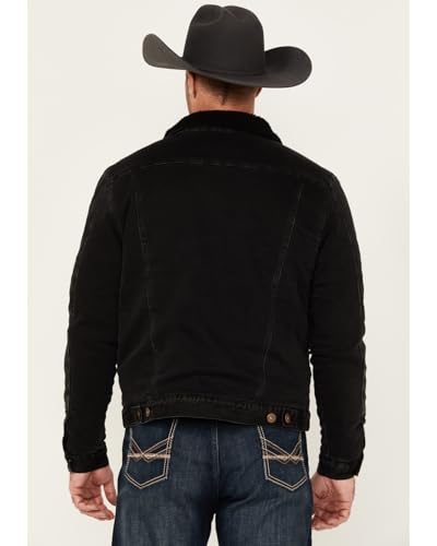 Cody James Men's Outlaw Sherpa Lined Denim Trucker Jacket - Cjho24o2-Blk4