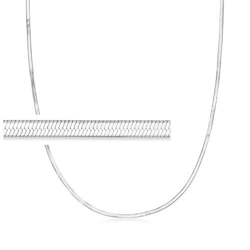 Ross-Simons Italian 2mm Sterling Silver Herringbone Necklace