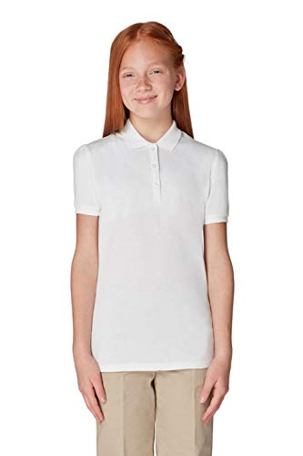 Image of French Toast Girls' Short Sleeve Stretch Pique Polo Shirt