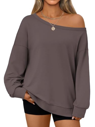 Eniloyal Women Off Shoulder Oversized Sweatshirt Fall Pullover Sweater Top