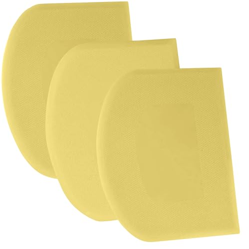 SURDOCA Dough Scraper Bench Scraper - 3P 4.7x3.7" Plastic Flexible Bowl Scraper, Sharp Edge & Angles Cake Scraper. Non-Slip Bakeware Decorating Tools Sculpting & Modeling Tools - Pure Yellow