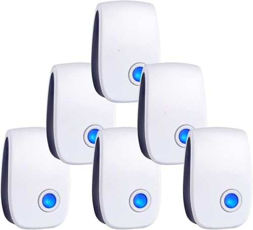 zybeauty Upgraded Ultrasonic Repellent Electronic Plug in Indoor Pest Control Repeller for Insects Mice Rodents Spiders Cockroach Bug Roach Mosquitoes 6 Packs