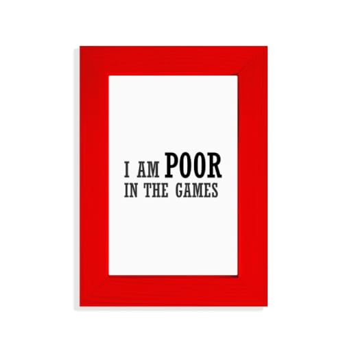 Cadre photo I Am Poor Games rouge le cadeau art déco parfait pour les passionnés