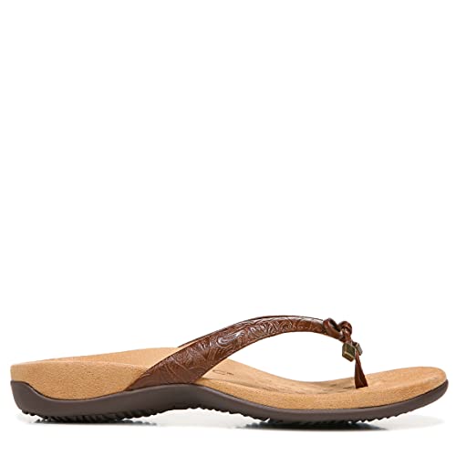 Vionic Women's Rest Bella Toe Post Sandal- Supportive Ladies Orthotic Sandals That Include Vio Motion Technology With Arch Support Brown Floral Embs 9.5 Narrow #TOP4